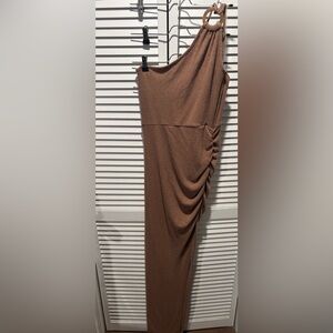 Windsor One Shoulder Brown Dress